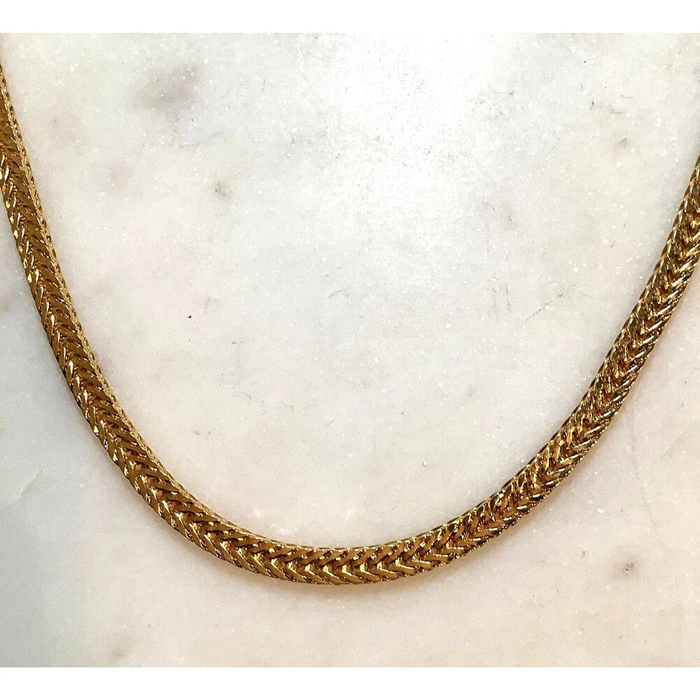 Vintage Anne Klein Necklace Heavy Foxtail Chain Long 24